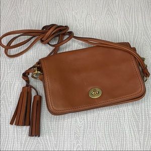 Coach British Tan Penny Pocket Leather Crossbody